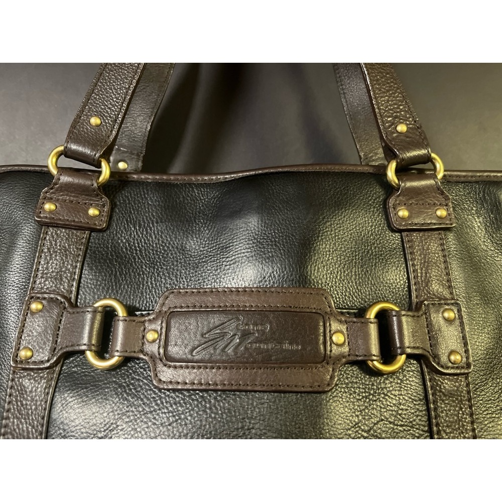 Two tone all leather Stone Mountain handbag - Picture 3 of 4